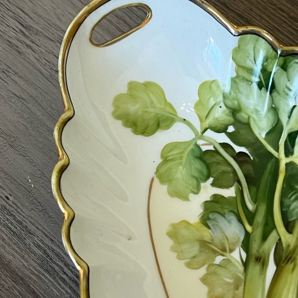 Vintage Ceramic Serving Plate Dish with Celery Design by Nippon Japan - Picture 2 of 9